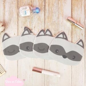 Lingettes lavables animaux mignons raton laveur