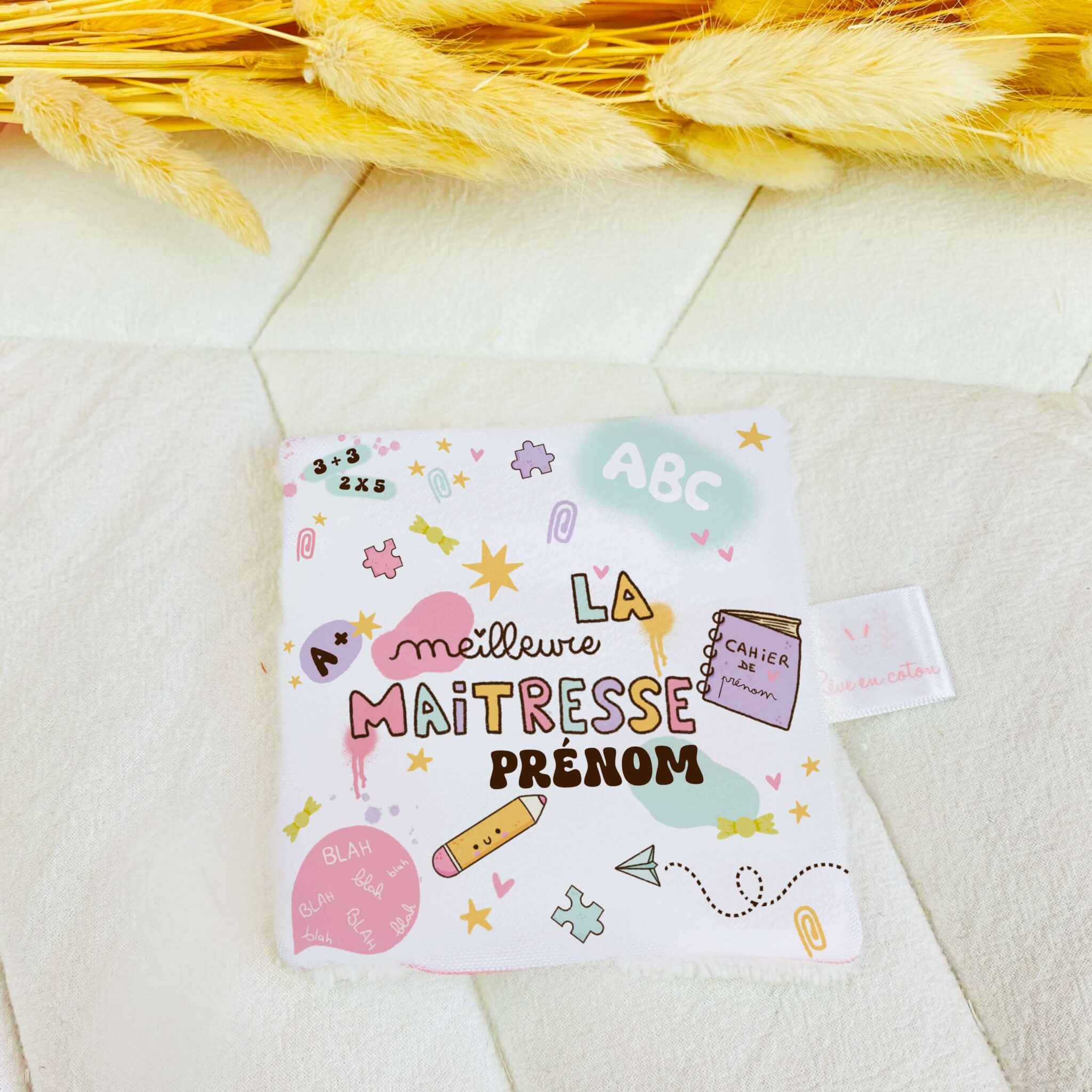 Lingettes lavables personnalisés Rêve en coton - La meilleure Maitresse Lingettes lavables personnalisés Rêve en coton - La meilleure Maitresse