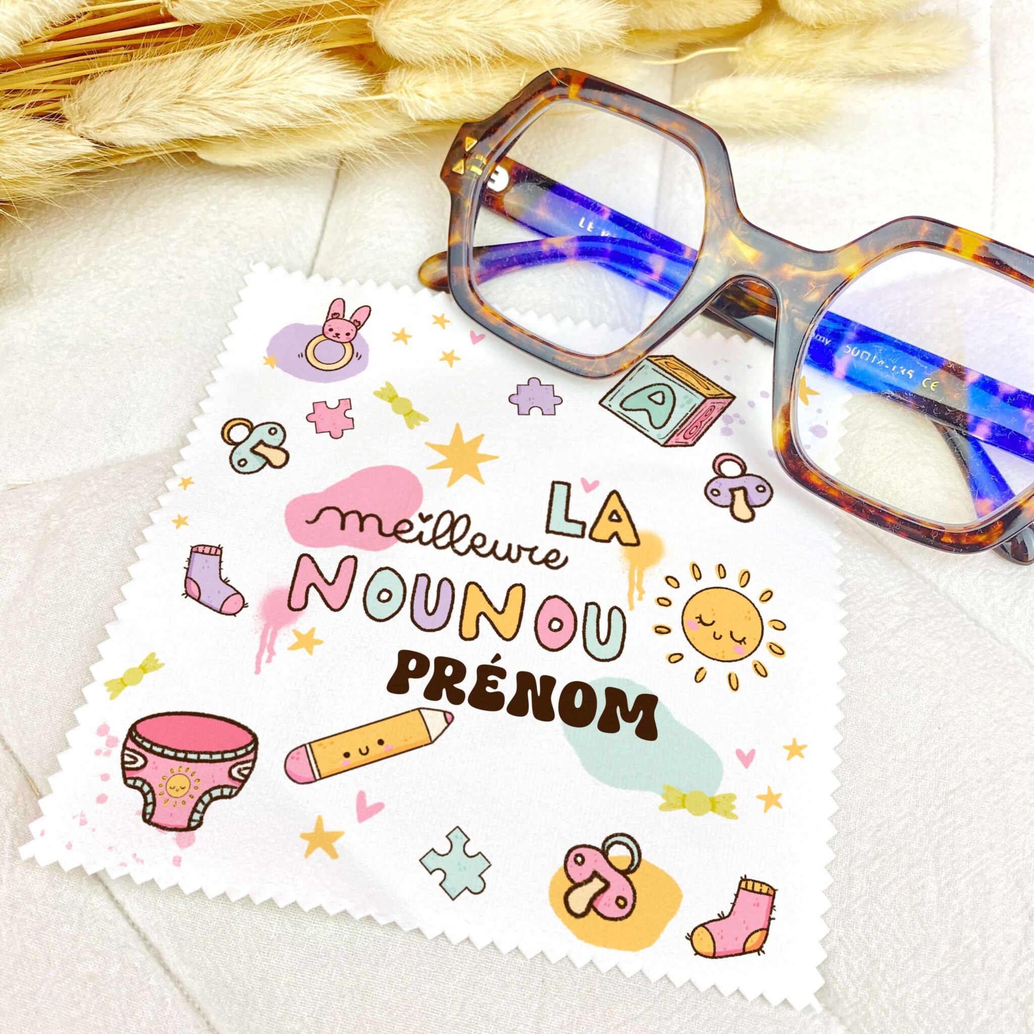 La meilleure Nounou chifonnette à lunette - rêve en coton La meilleure Nounou chifonnette à lunette - rêve en coton