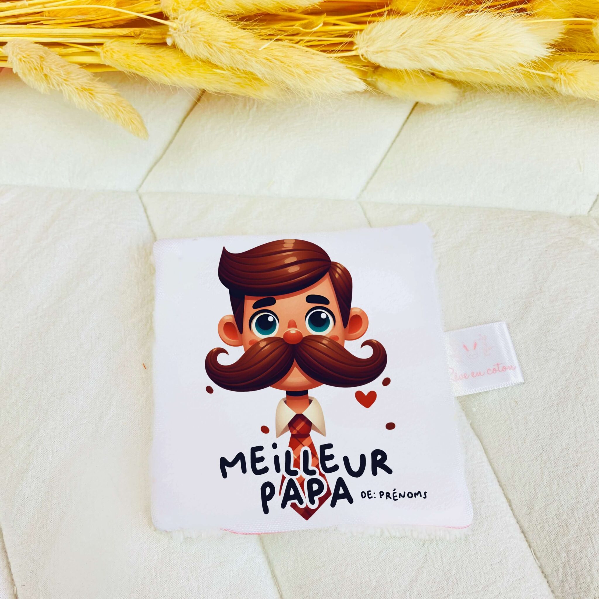 Lingettes lavables personnalisés Rêve en coton - Bonne fête Papa Lingettes lavables personnalisés Rêve en coton - Bonne fête Papa