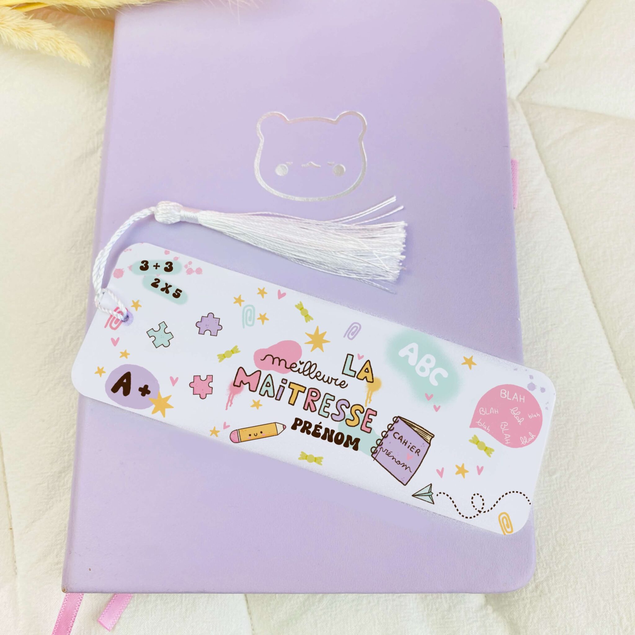 marque page rêve en coton - la meilleure maitresse, cadeau fin d'année scolaire marque page rêve en coton - la meilleure maitresse, cadeau fin d'année scolaire