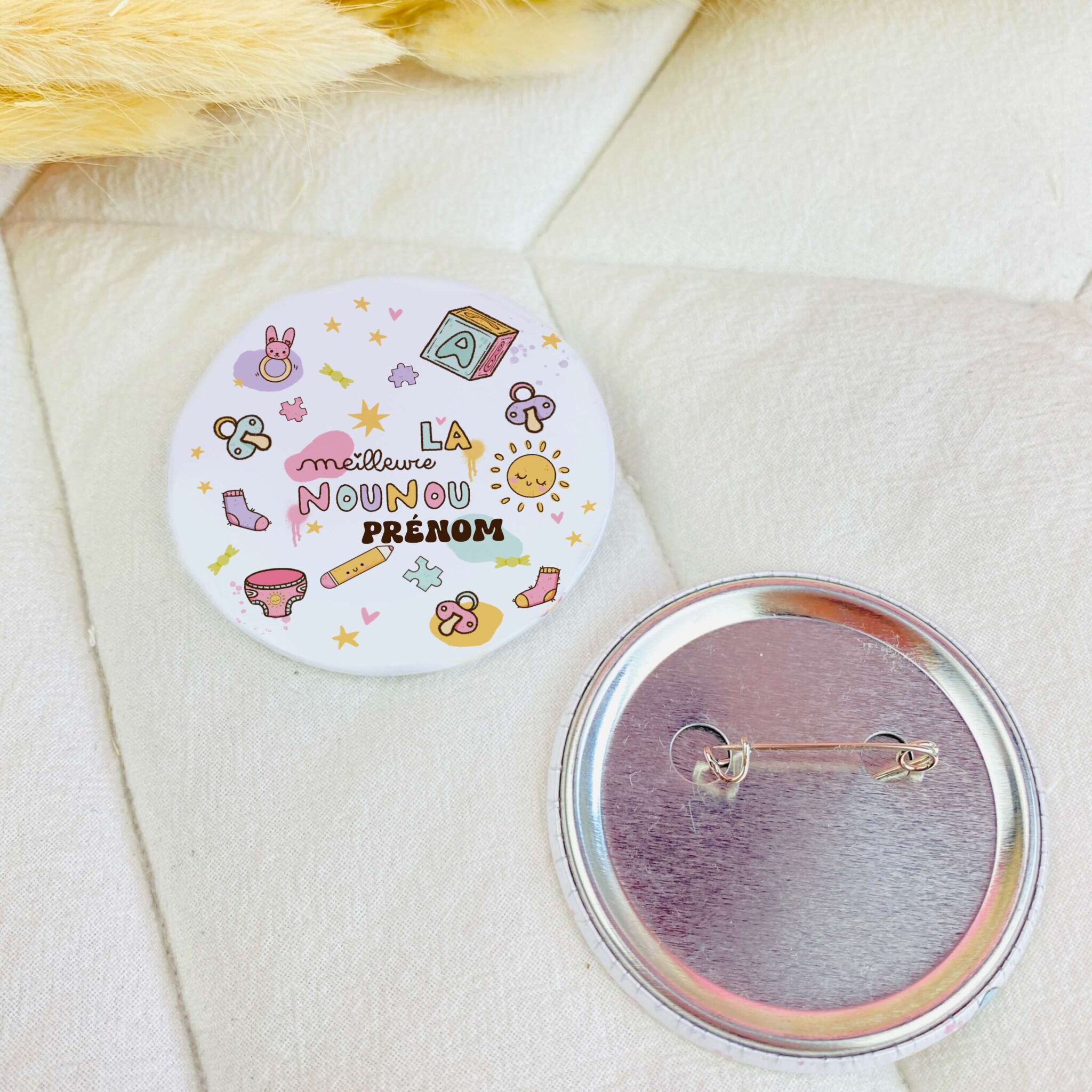 Badge broche rêve en coton - La meilleure Nounou Badge broche rêve en coton - La meilleure Nounou