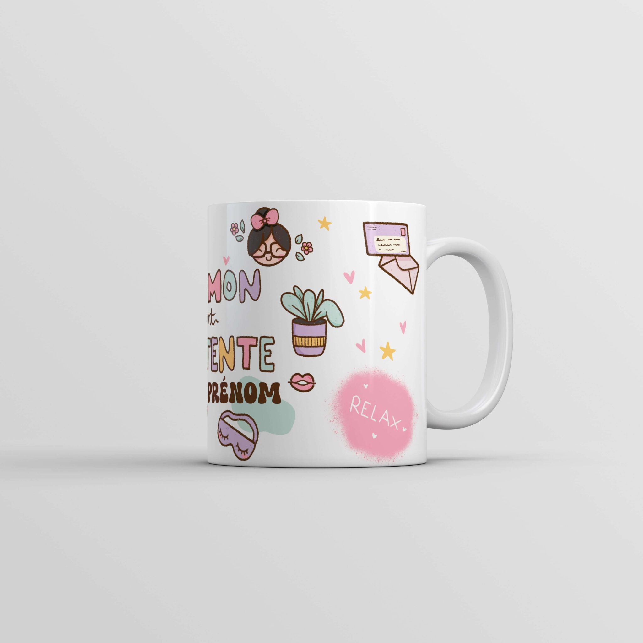 Tasse personnalisée rêve en coton Mon moment détente cadeau fin d'année scolaire Tasse personnalisée rêve en coton Mon moment détente cadeau fin d'année scolaire