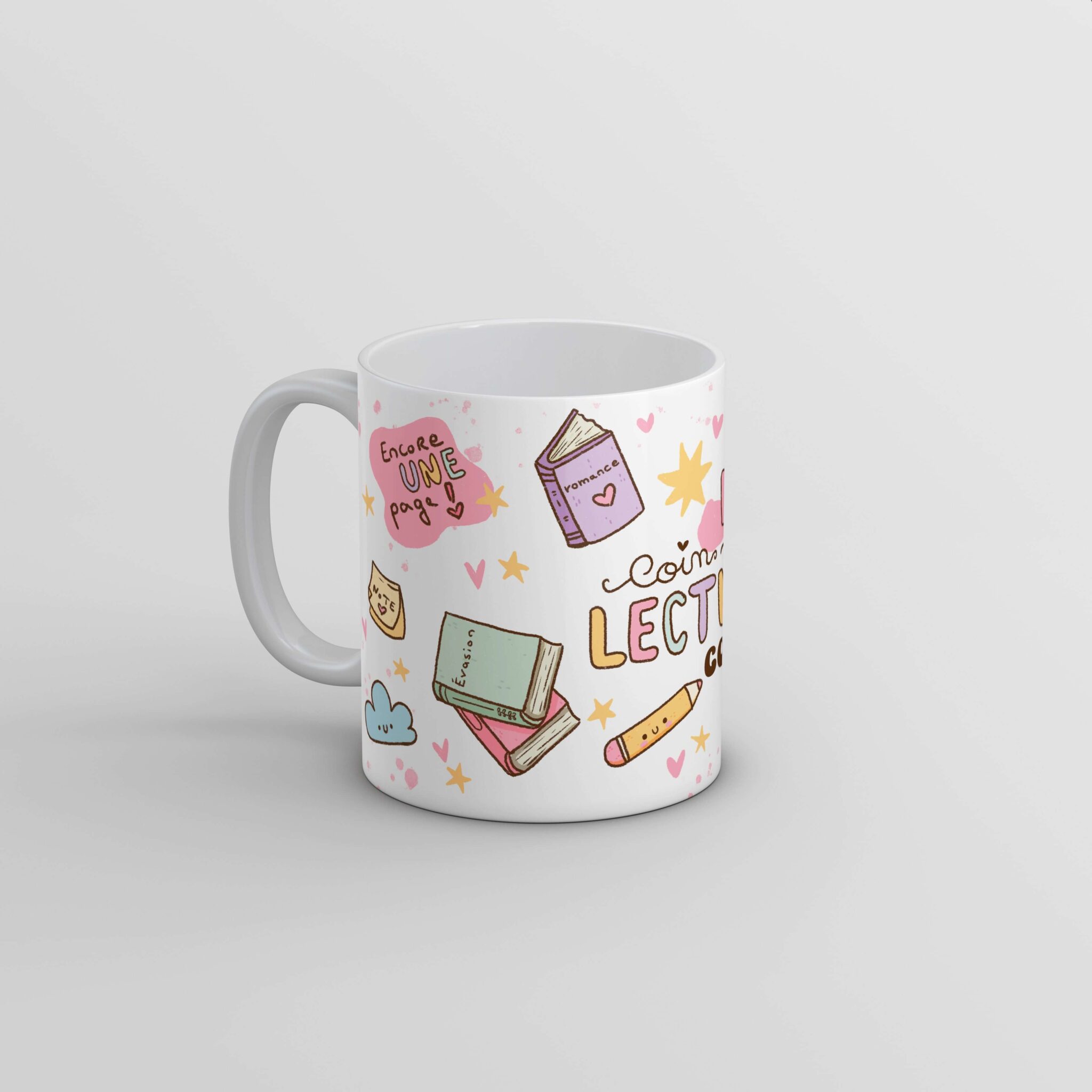 Tasse personnalisée rêve en coton Mon coin lecture cadeau fin d'année scolaire Tasse personnalisée rêve en coton Mon coin lecture cadeau fin d'année scolaire