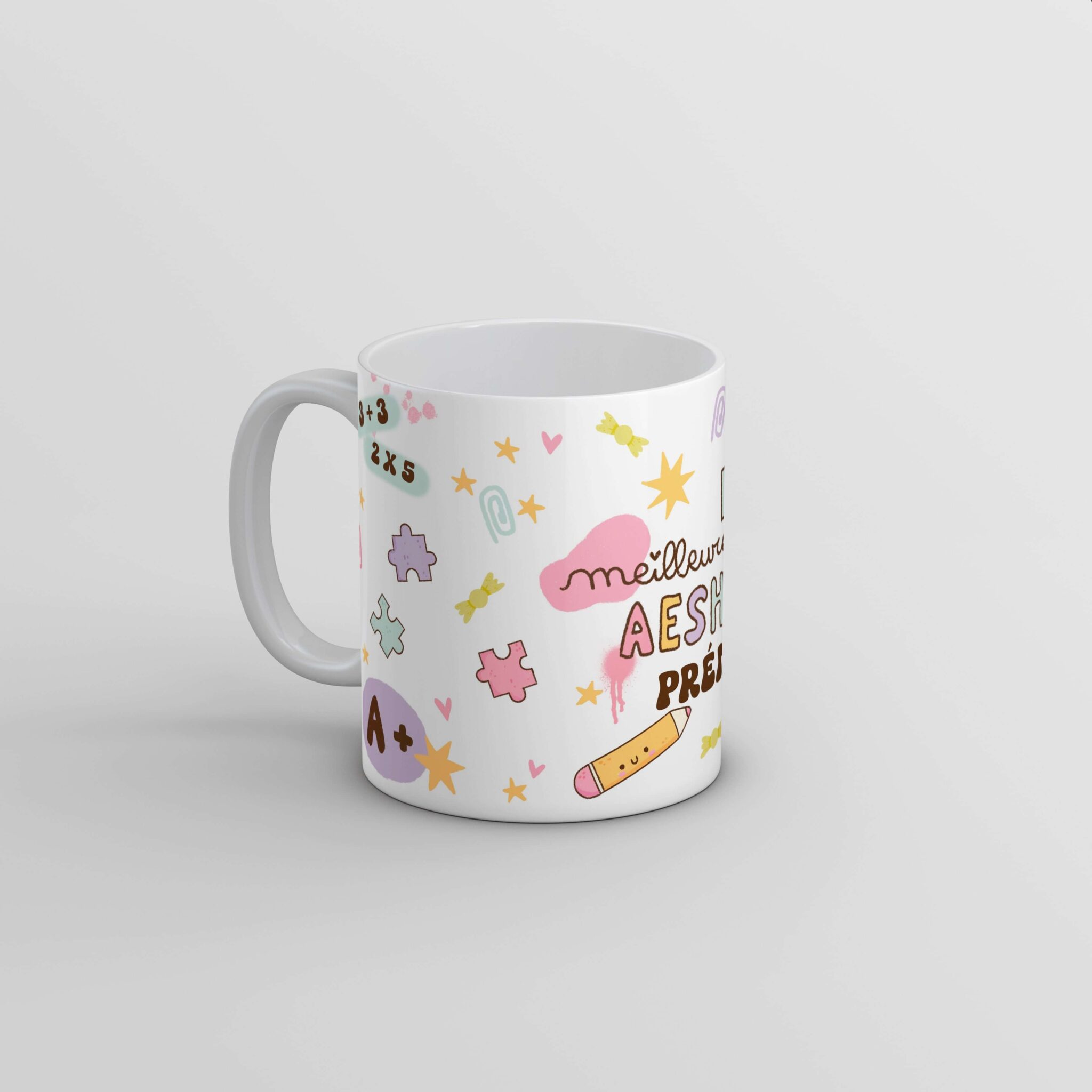 Tasse personnalisée rêve en coton La meilleure AESH cadeau fin d'année scolaire Tasse personnalisée rêve en coton La meilleure AESH cadeau fin d'année scolaire