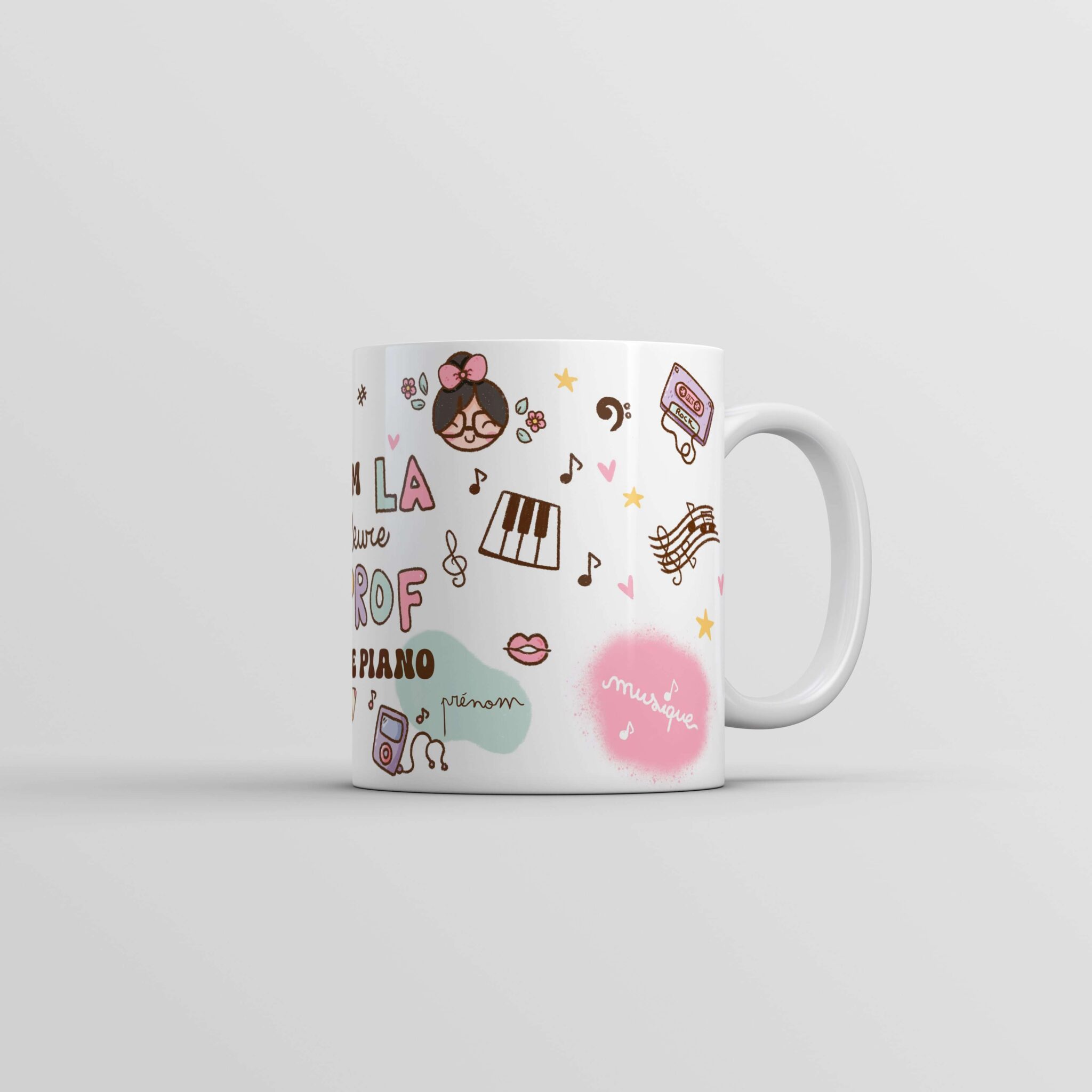 Tasse personnalisée rêve en coton La meilleure prof de piano cadeau fin d'année scolaire Tasse personnalisée rêve en coton La meilleure prof de piano cadeau fin d'année scolaire