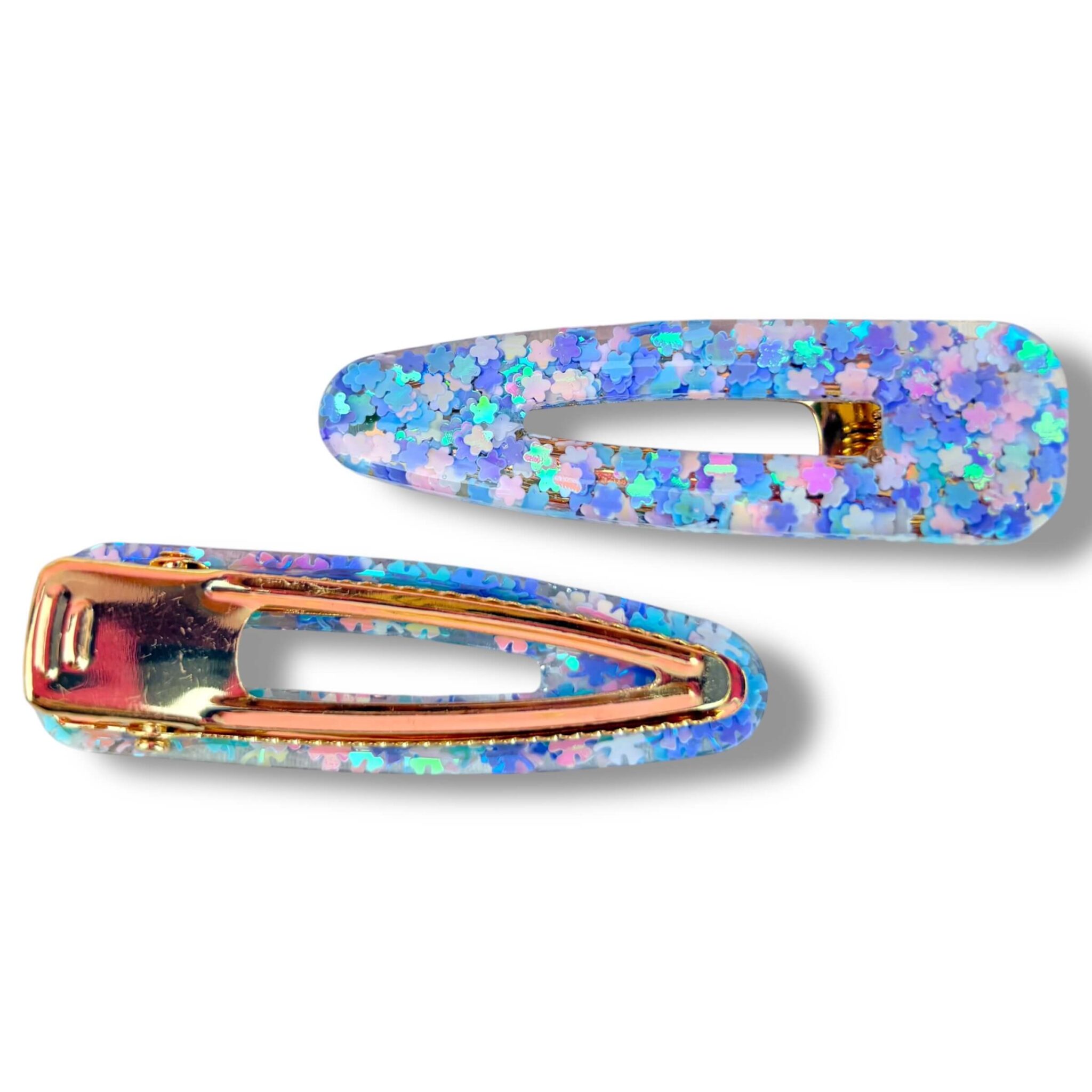 Barrette triangle étoile ronde bleu violet rêve en coton Barrette triangle étoile ronde bleu violet rêve en coton