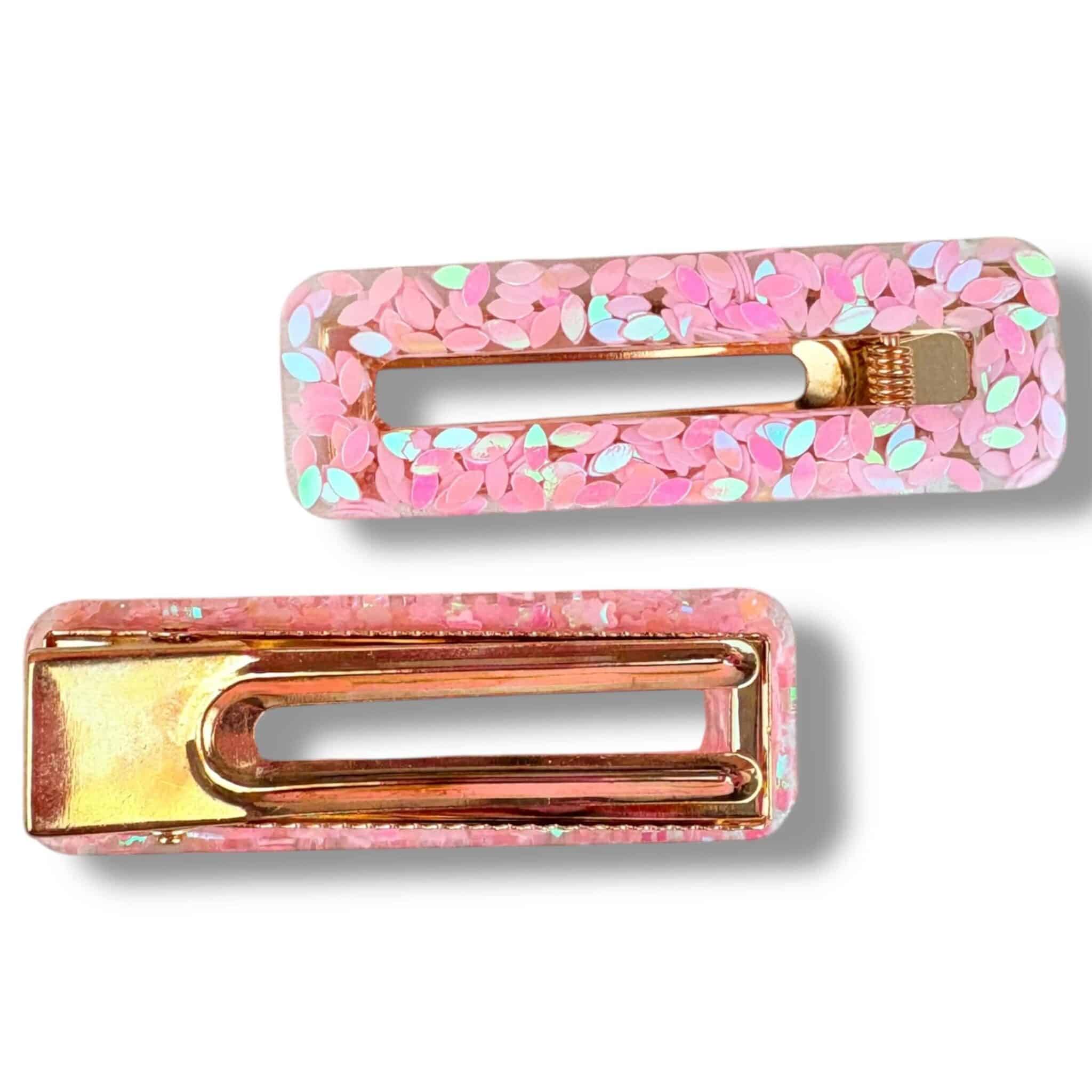 Barrette rectangle ovale rose - Rêve en coton Barrette rectangle ovale rose - Rêve en coton