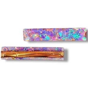 Barrette Plate - Mix violet rêve en coton