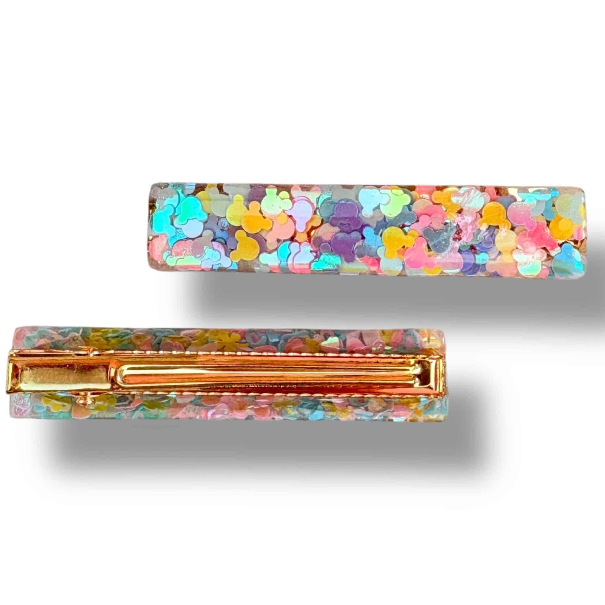 Barrette Plate - Tête de souris multicolors - Rêve en coton Barrette Plate - Tête de souris multicolors - Rêve en coton