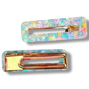 Barrette rectangle méli mélo pastel