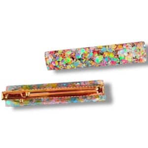 Barrette Plate - paillettes fluo Rêve en coton