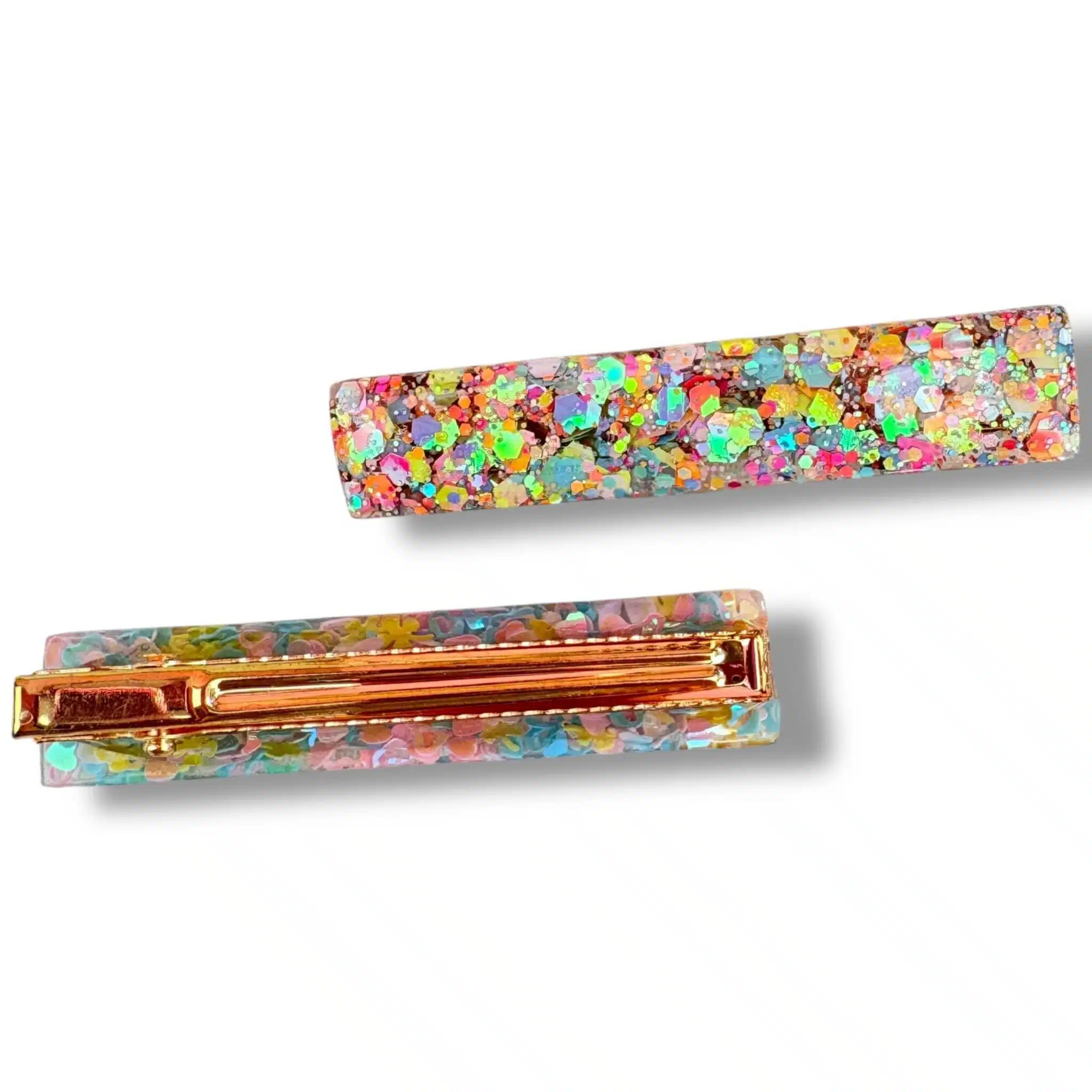 Barrette Plate - paillettes fluo Rêve en coton Barrette Plate - paillettes fluo Rêve en coton