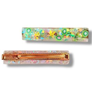 Barrette Plate - Kiwi rêve en coton