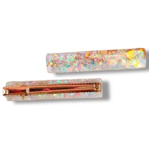 Barrette Plate - Coquillage iridescent - Rêve en coton