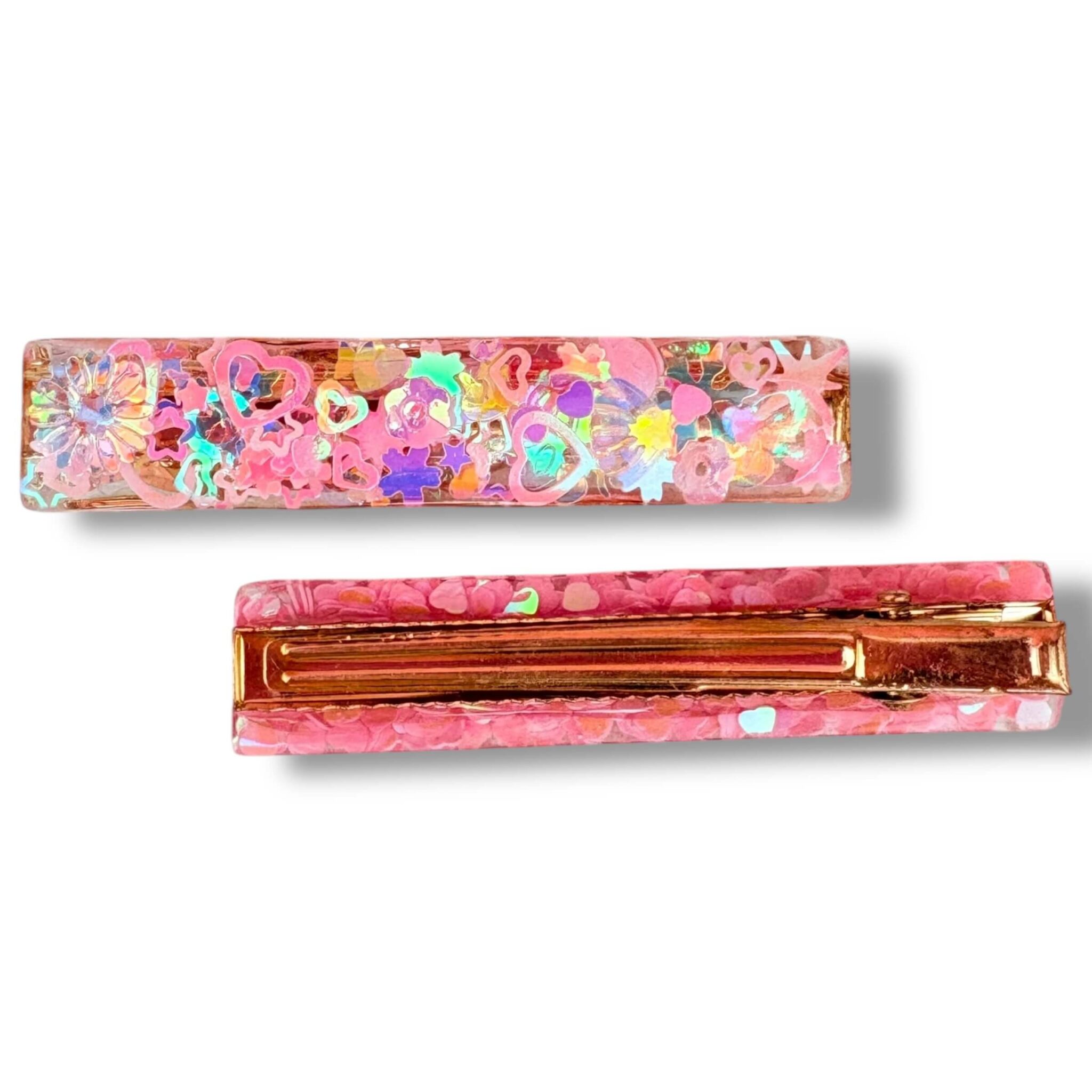 Barrette Plate - Mix rose rêve en coton Barrette Plate - Mix rose rêve en coton