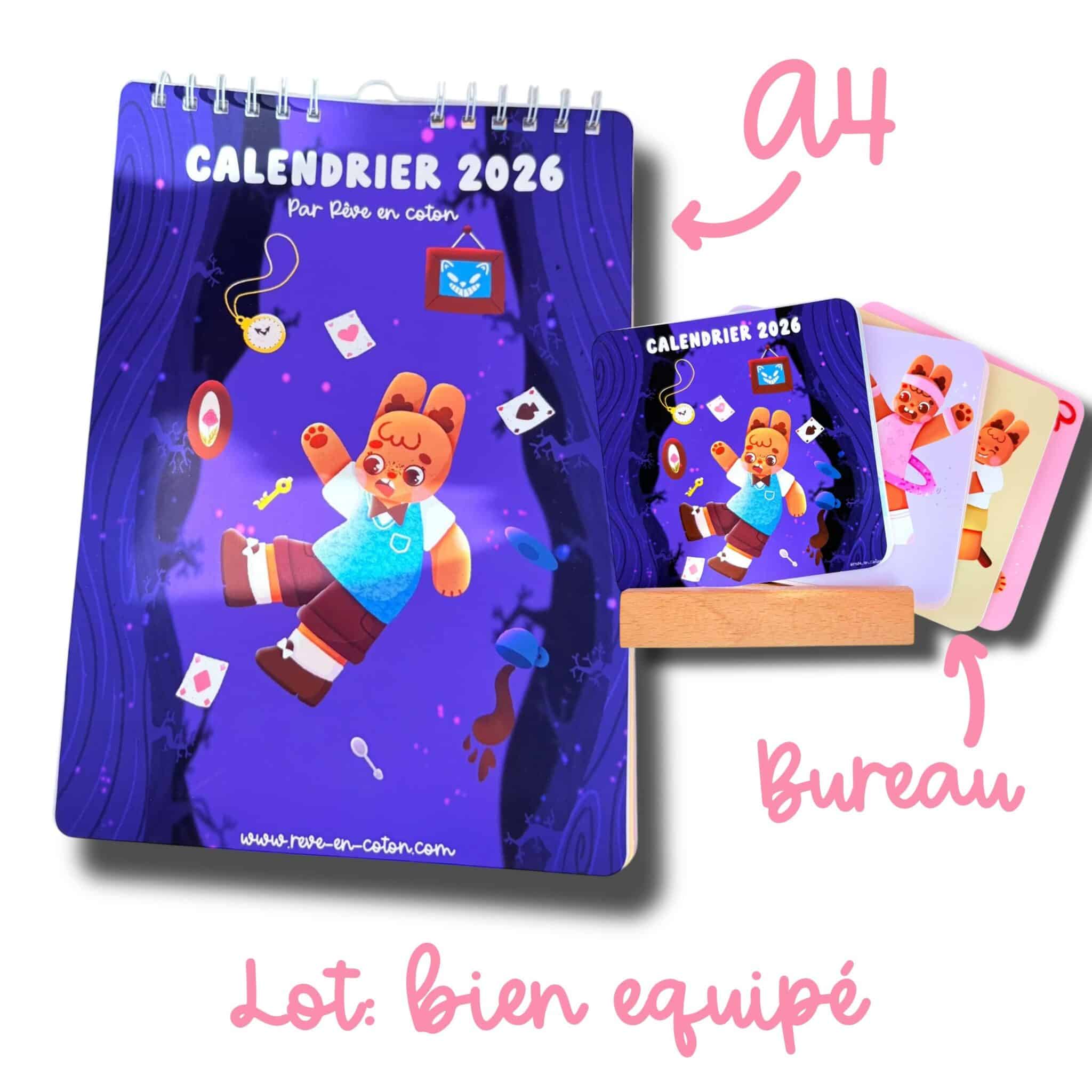 Calendrier 2026 Rêve en coton Calendrier 2026 Rêve en coton