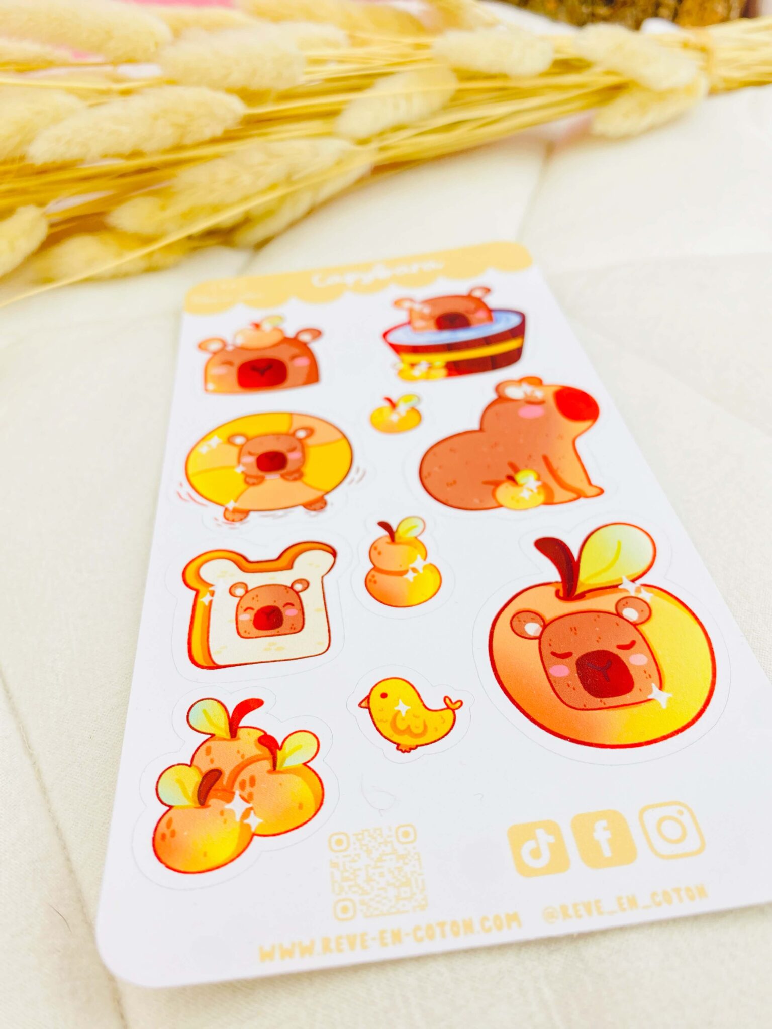 Stickersheet Capybara rêve en coton Stickersheet Capybara rêve en coton