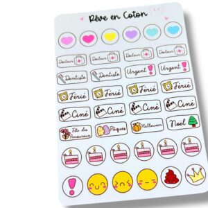 sticker agenda Rêve en coton