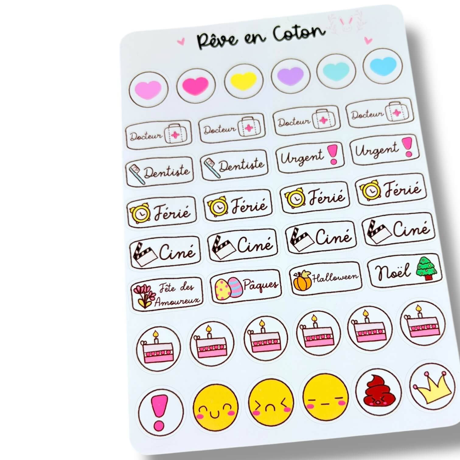 sticker agenda Rêve en coton sticker agenda Rêve en coton