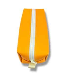 trousse simili cuir Orange camel - Rêve en coton