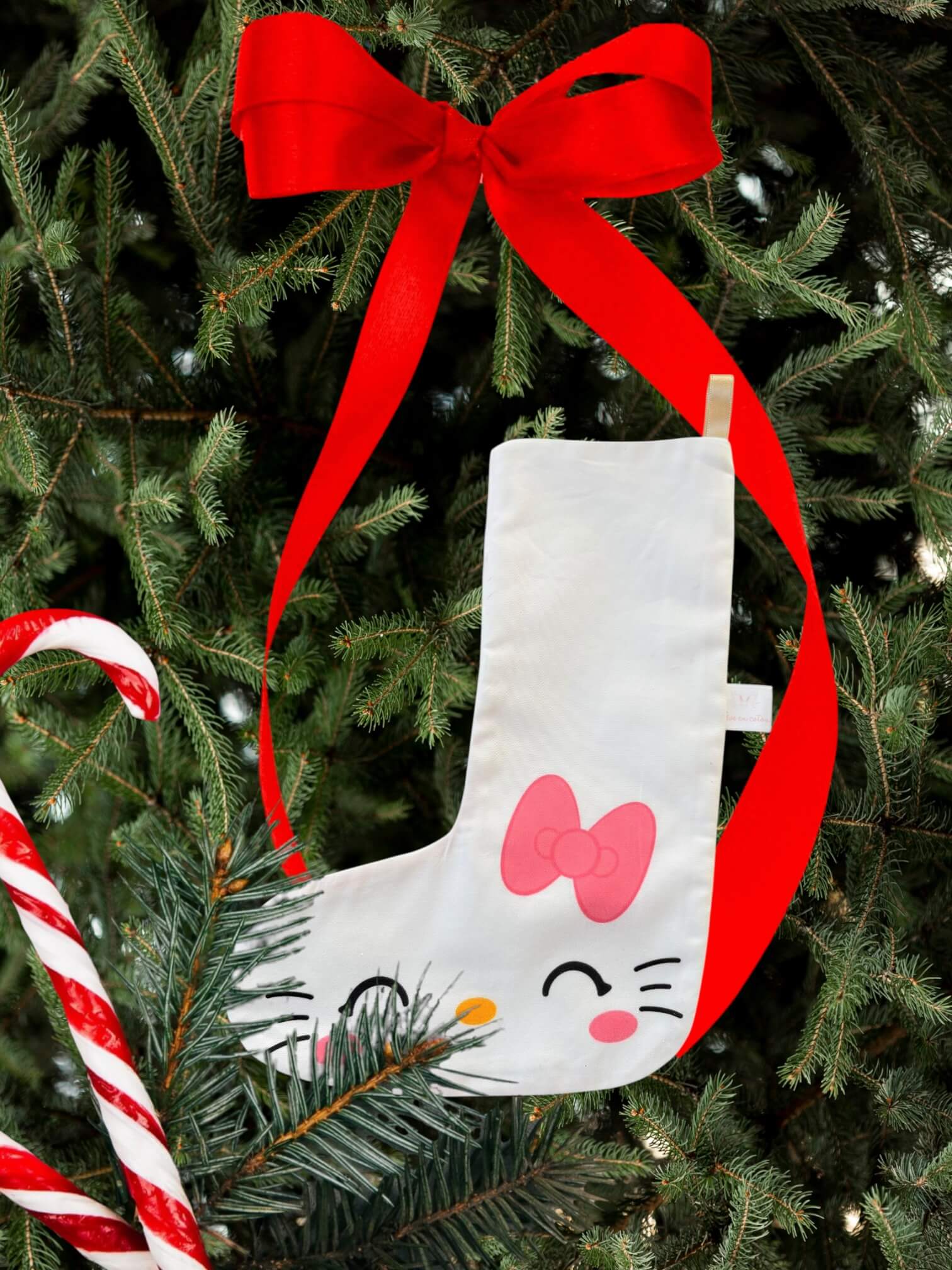 Chaussette de Noel Kitty - Rêve en Coton Chaussette de Noel Kitty - Rêve en Coton