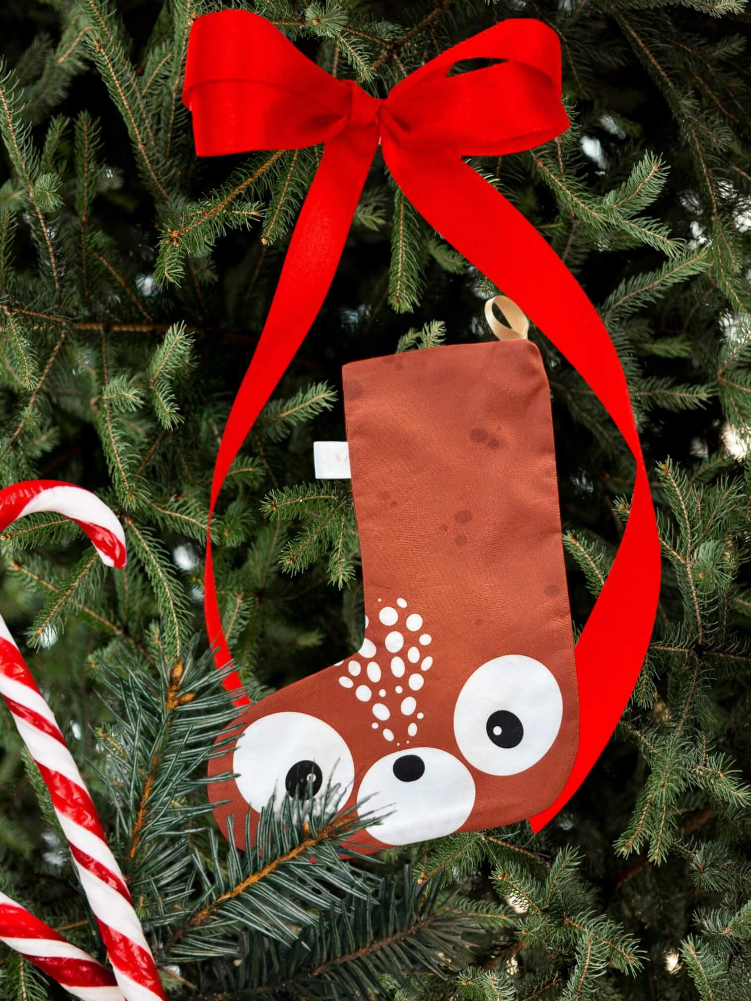 Chaussette de Noël - biche - Rêve en coton Chaussette de Noël - biche - Rêve en coton
