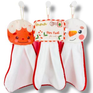 trio de serviettes à main de Noël - Rêve en coton