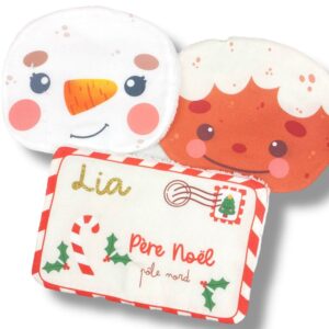 trio de lingettes lavables de Noel - Rêve en coton