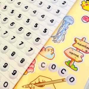 Stickersheet chiffres perles rêve en coton