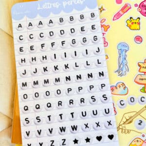 Stickersheet lettres perles rêve en coton