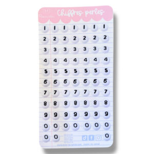 Stickersheet chiffres perles rêve en coton