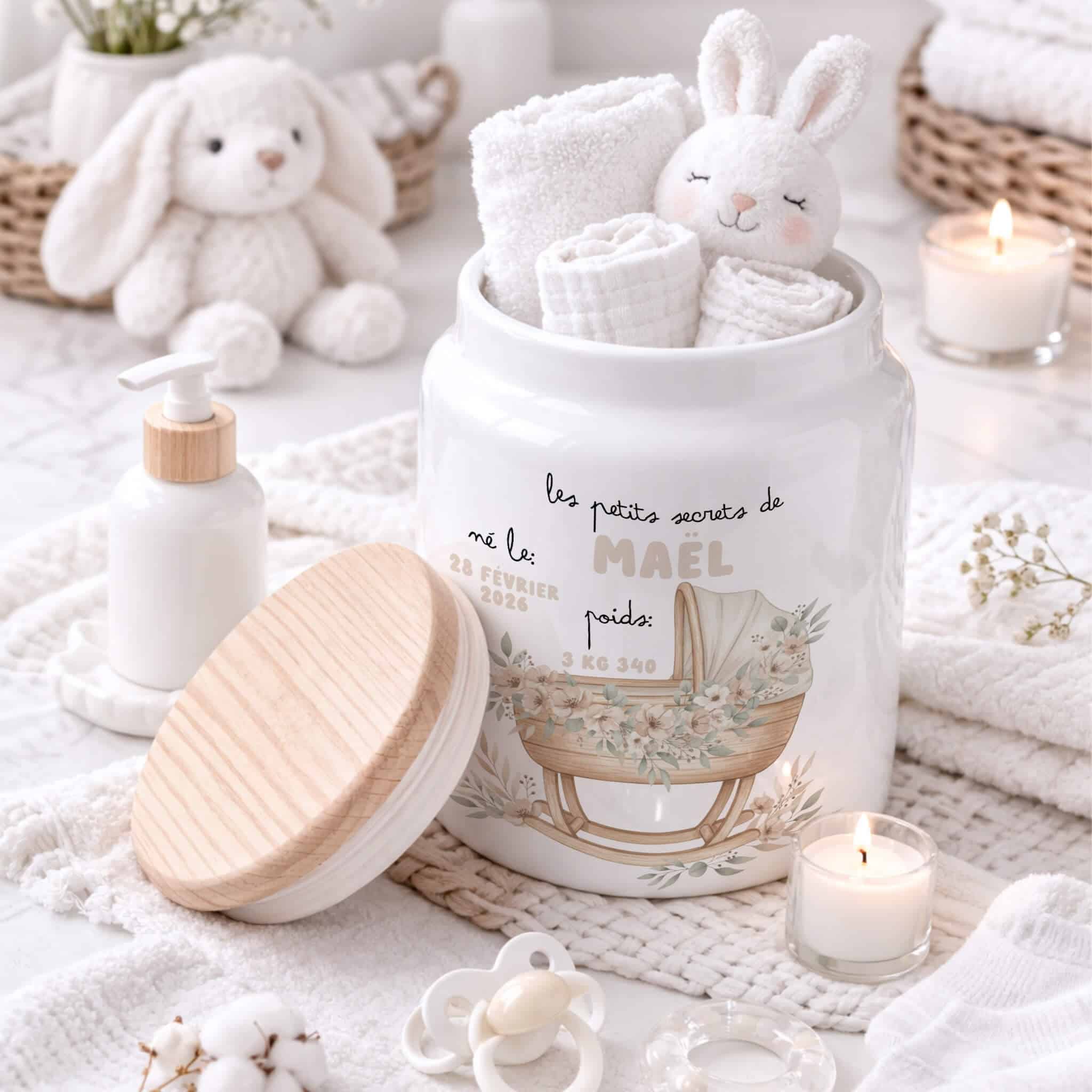 Pots à personnaliser - cadeau de naissance - rêve en coton Pots à personnaliser - cadeau de naissance - rêve en coton