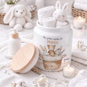 Pots à personnaliser - cadeau de naissance - rêve en coton