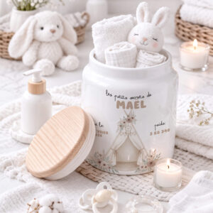 Pots à personnaliser - cadeau de naissance - rêve en coton