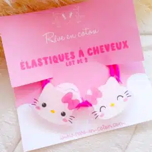 duo élastique à cheveux Kitty - Rêve en coton