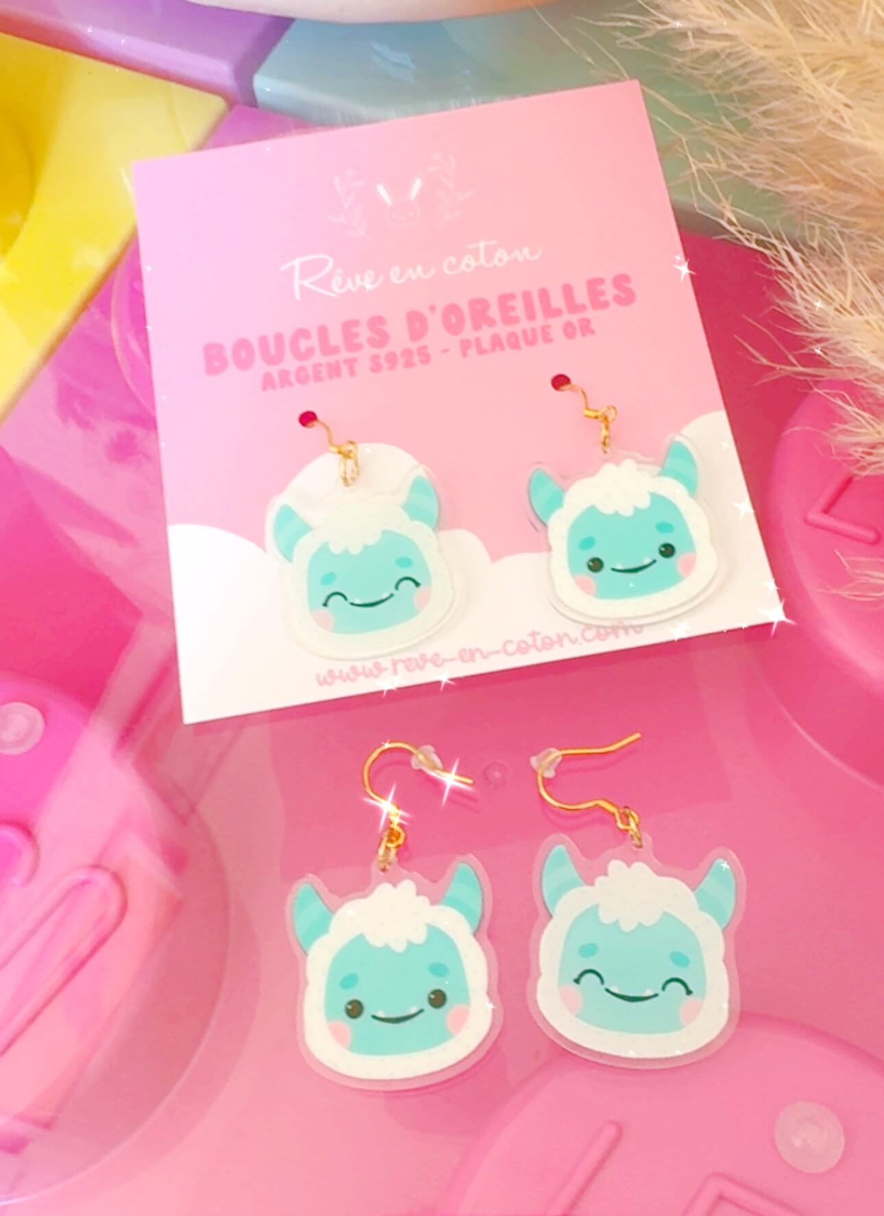 boucles d'oreilles Yéti - Rêve en Coton boucles d'oreilles Yéti - Rêve en Coton