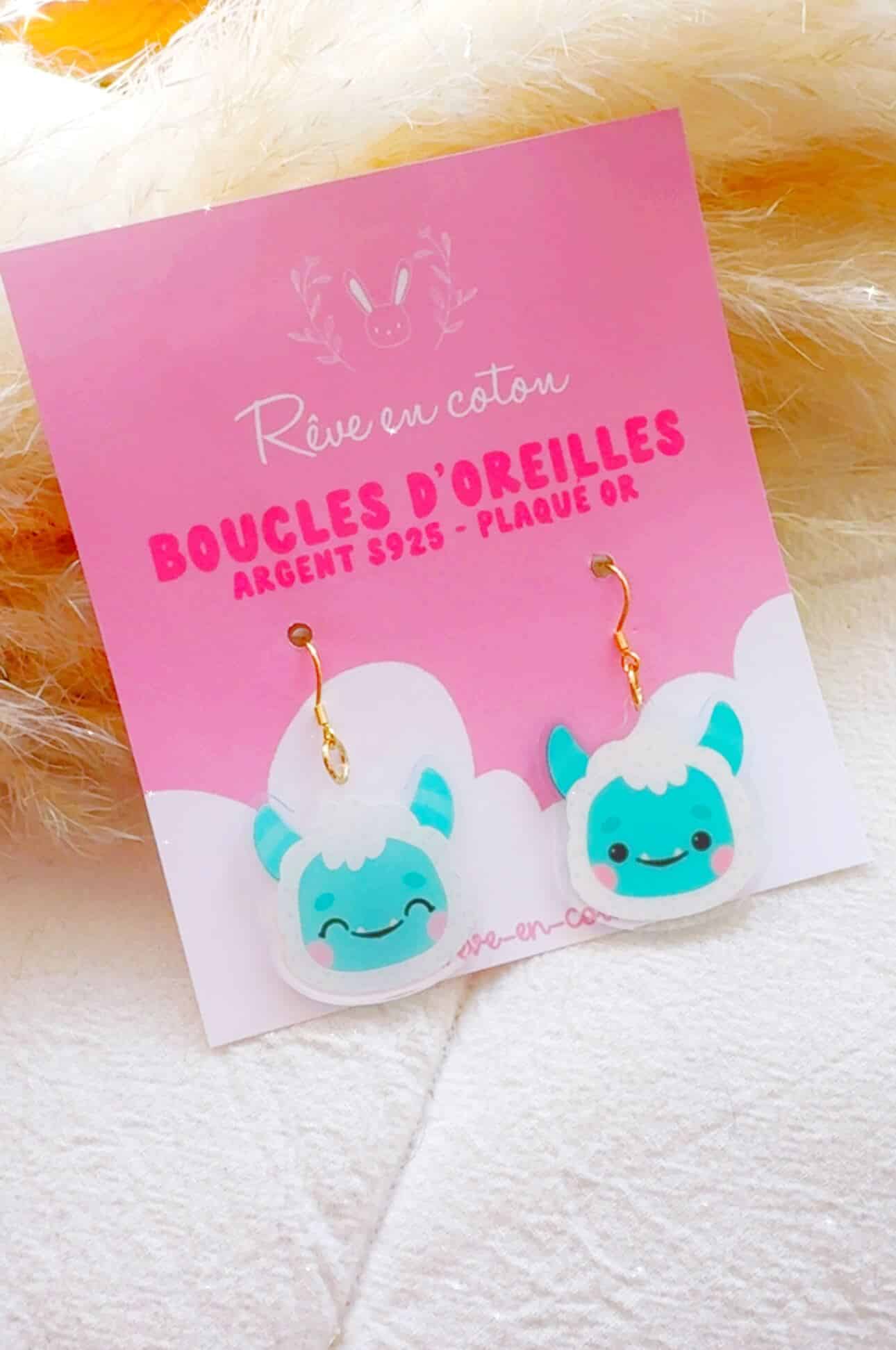 boucles d'oreilles Yéti - Rêve en Coton boucles d'oreilles Yéti - Rêve en Coton